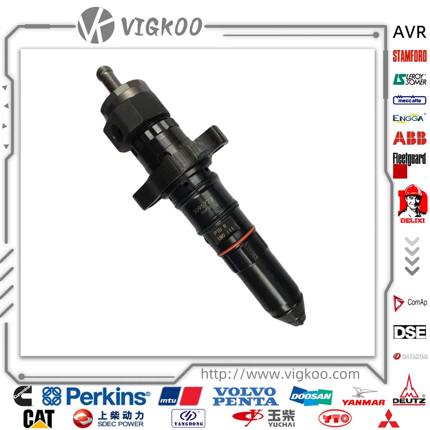 Nt855 K38 K19-G Engine Generator Set Electric Injector 3095773 Fuel Injection Nozzle Diesel Nozzle