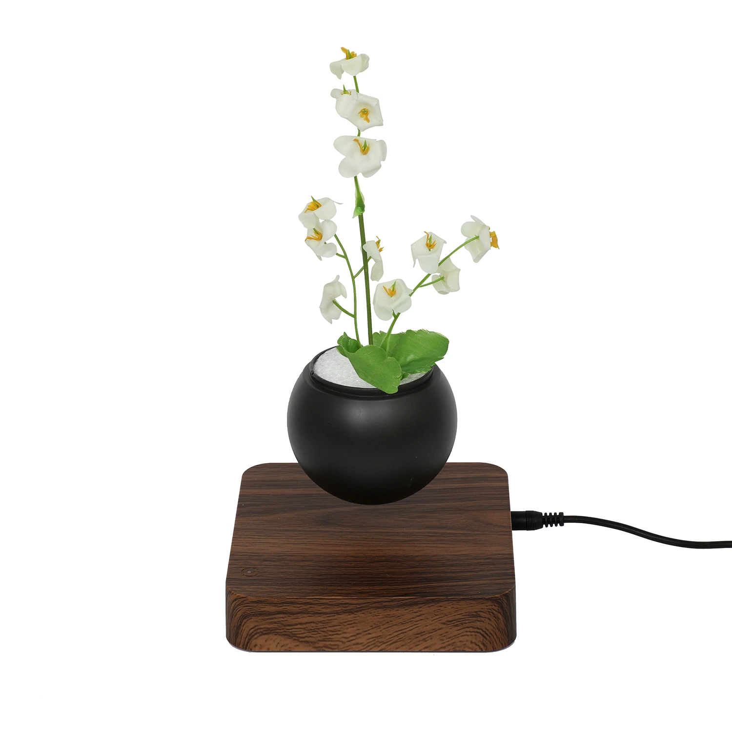 Hotsale Magnetic Levitation Rotating Desk Plant Artificial Flowers for Decoration