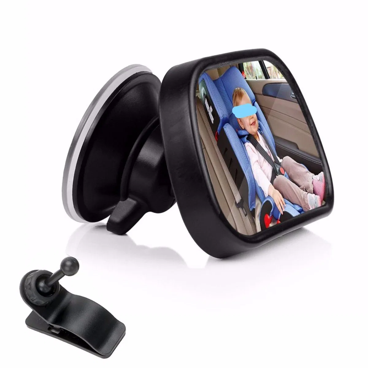 Adjustable Baby Safety Rearview Mirror 360degree Shatterproof Acrylic Suction Clip-on Ci13028