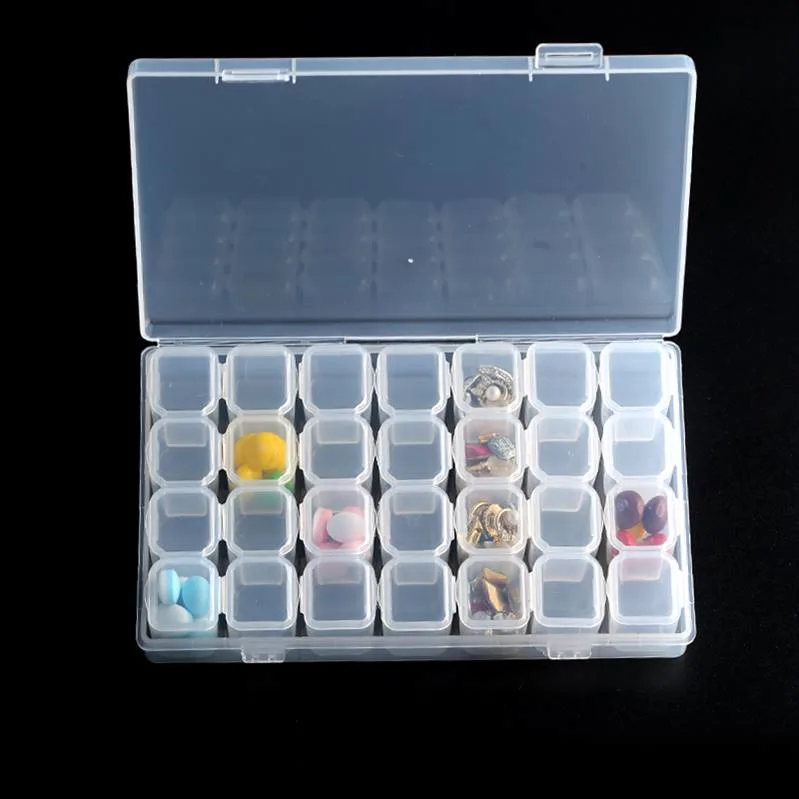 Venda por grosso de pílulas semanais Organizer 14 Dia com 28 compartimentos pílula plástico Box