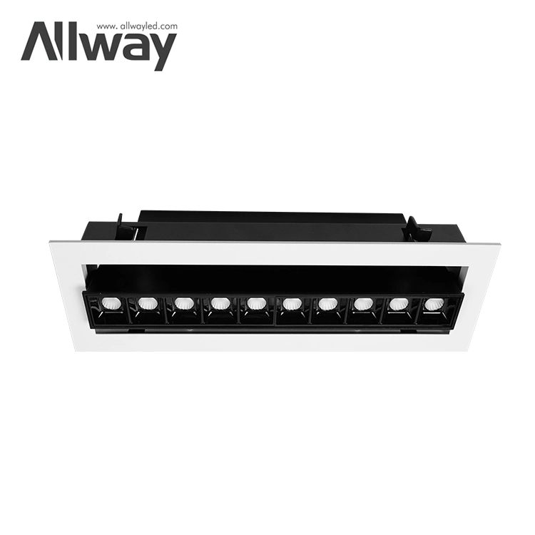 High Power Good Quality Recessed Office Mall 20 30 2*20 2*30 W LED Linear Downlight Grille Light