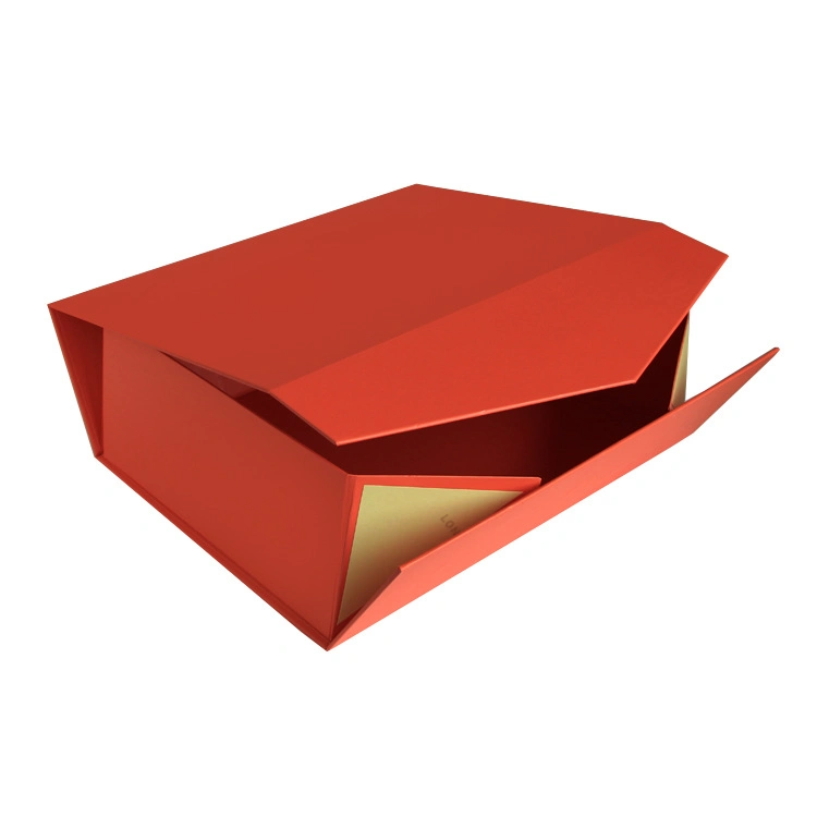 Single Red Printing Foldable Cardboard Gift Storage Box for Ladys