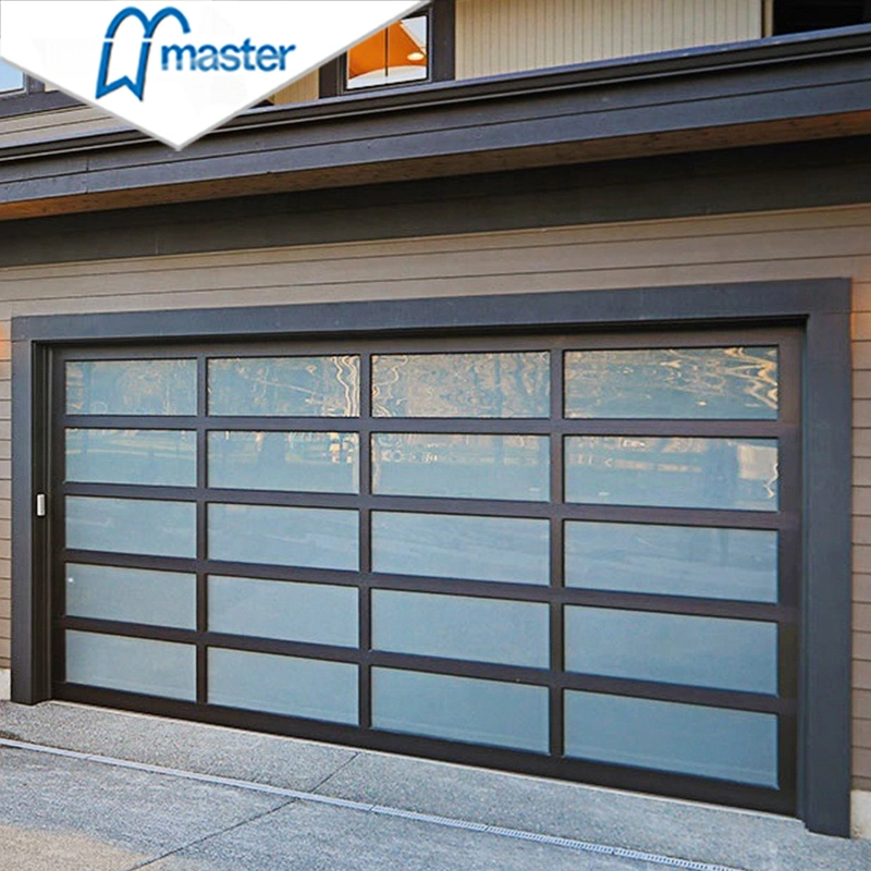 CE Approved Modern Design Residential Electric Overhead Sectional Aluminum Clear Tempered Frosted Garage Door with Good Price