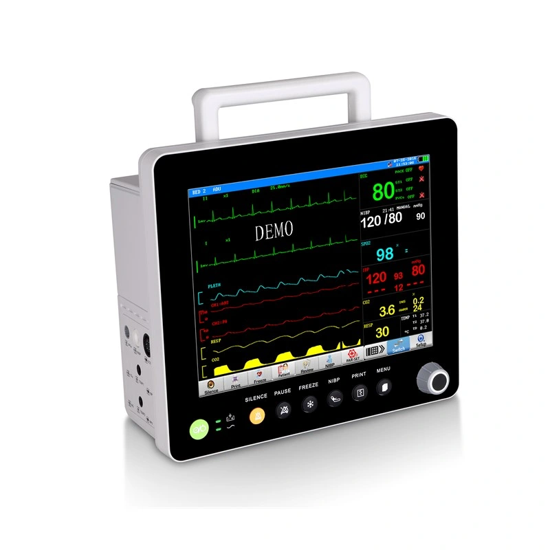 Portable High Resolution 15 Inch TFT Color Display Medical Multi-Parameter Surgical Bedside Vital Sign Patient Monitor