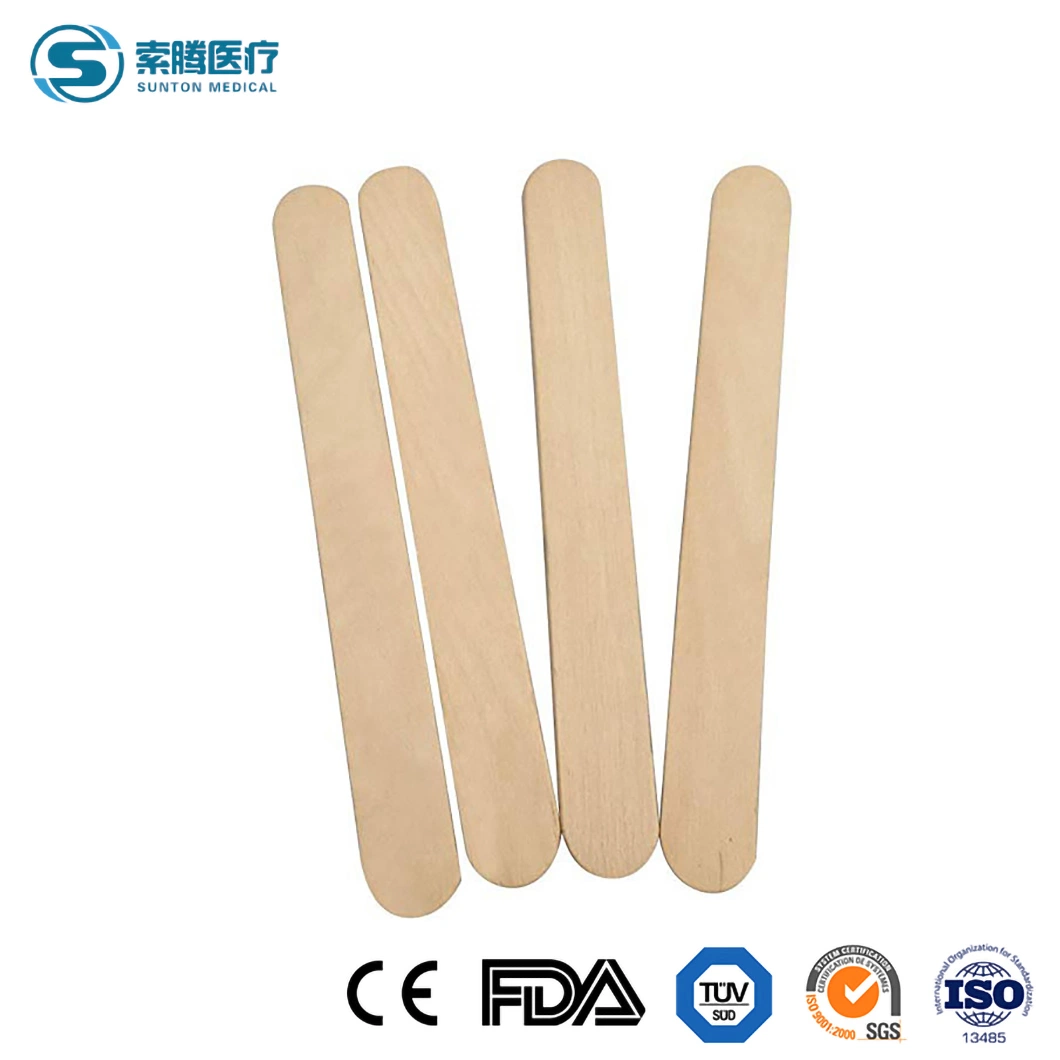 Sunton Cheap Wooden Tongue Depressor Top Sell Tongue Depressor China 100PCS/Box Packing Tounge Depressor Supplier OEM Customized Colored Tongue Depressors