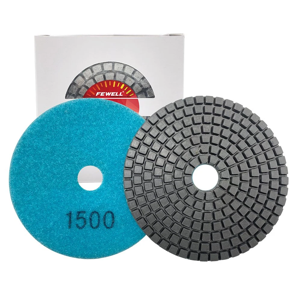 4inch 100mm 1500# 7 Step Buff Abrasive Disc Industrial Diamond Polishing Pads for Wet Polishing Stone Concrete Floor
