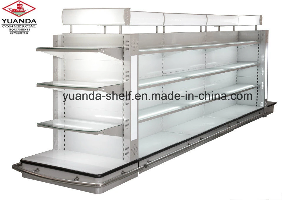 High Quality Display Gondola Shelves with Light Box for Cosmetics