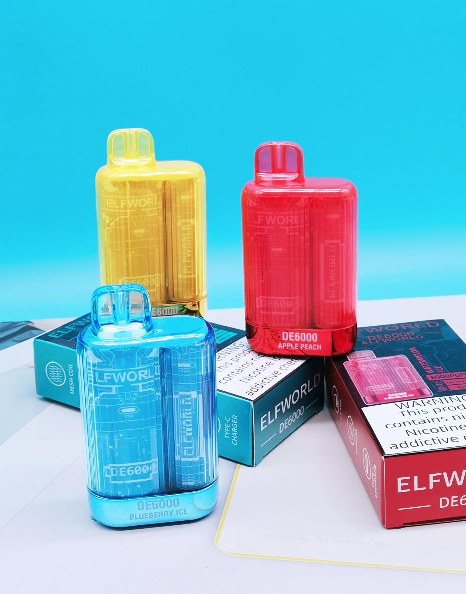 Te 5000 Rechargeable Elfworld De 6000 Type-C OEM 7000 Disposable Vape Bar Puff Plus 550mha 13.5ml Eliquid 5%2%Nicotine Wholesale