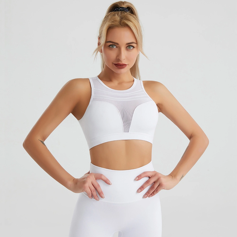 Yoga Wear with Chest Pad Women's Beautiful Back Without Steel Ring Sports Underwear Shock-Proof Gathering Running Fitness Vest Summer