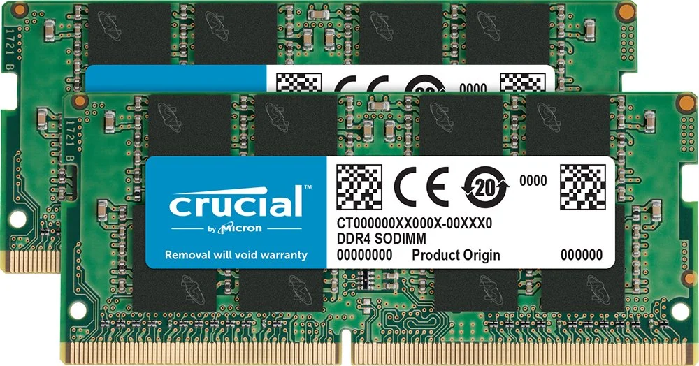 Crucial 64GB Kit (32GBx2) DDR4 RAM 3200 Mt/S Cl22 SODIMM 260-Pin Laptop Memory