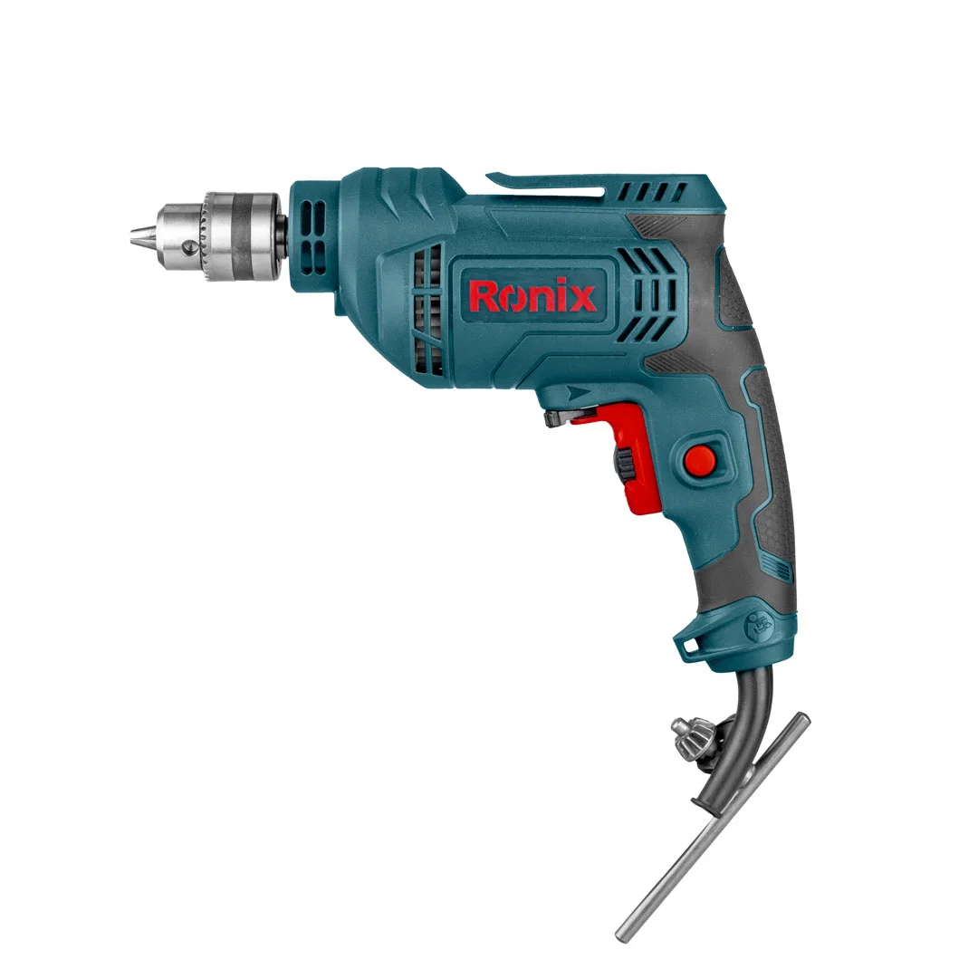 Ronix 2112 10mm Keyed Corded Impact Drill Variable Speed 0-3000rpm Hammer and Drill Rotating Handle Electric Drill