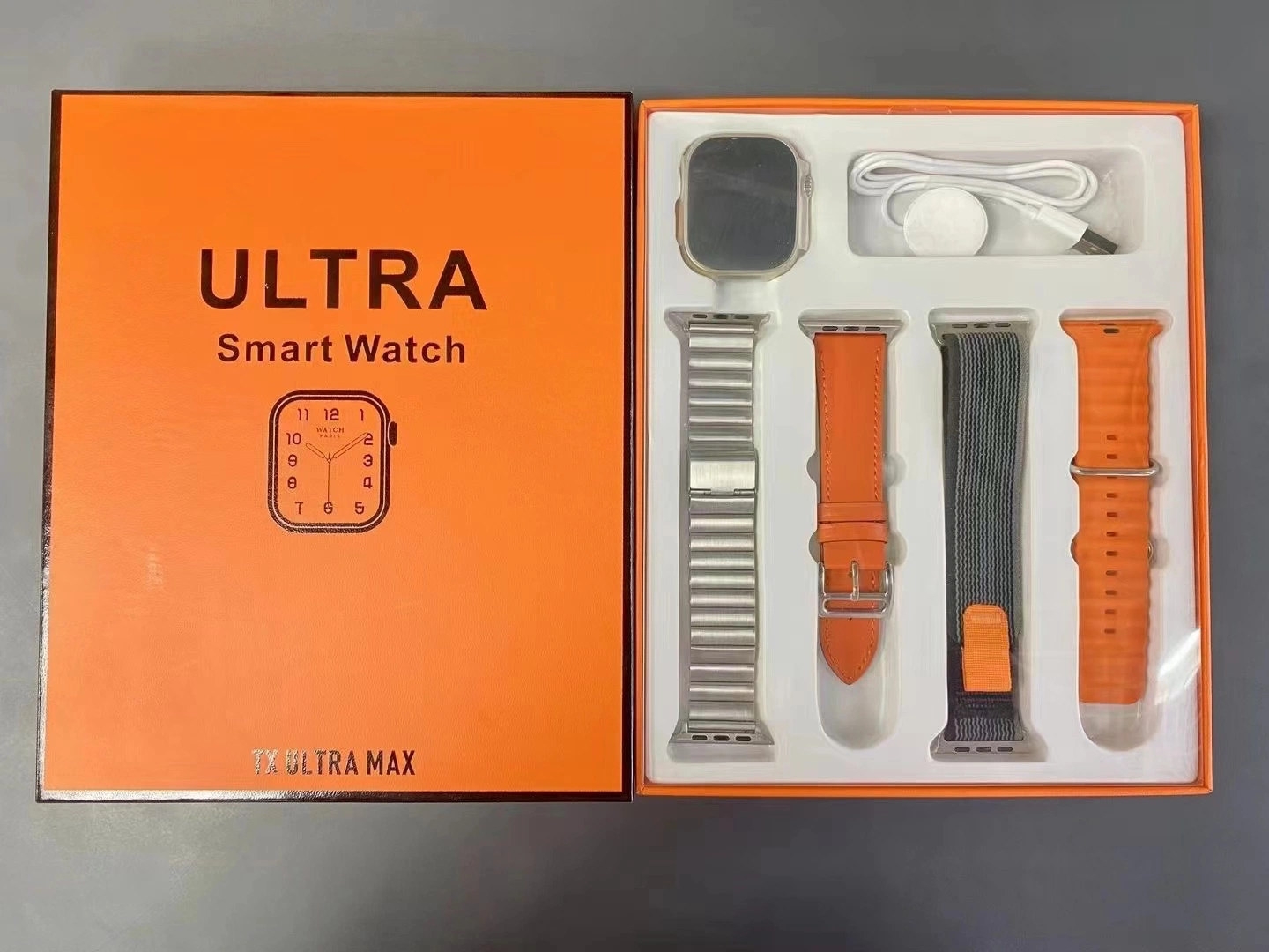 Última pulsera de reloj deportivo multifunción Ultra Max con Bluetooth Mira a bajo precio Smart Watch apoyo pulsómetro