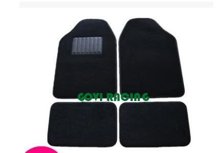 4PCS/Set Car Mats Black المطاط السجاد الأسود مع PVC للسيارة الرياضية متعددة الاستعمالات