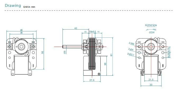 Factory Direct 180mm Blade Shaded Pole Gear Motor for Cross Fan