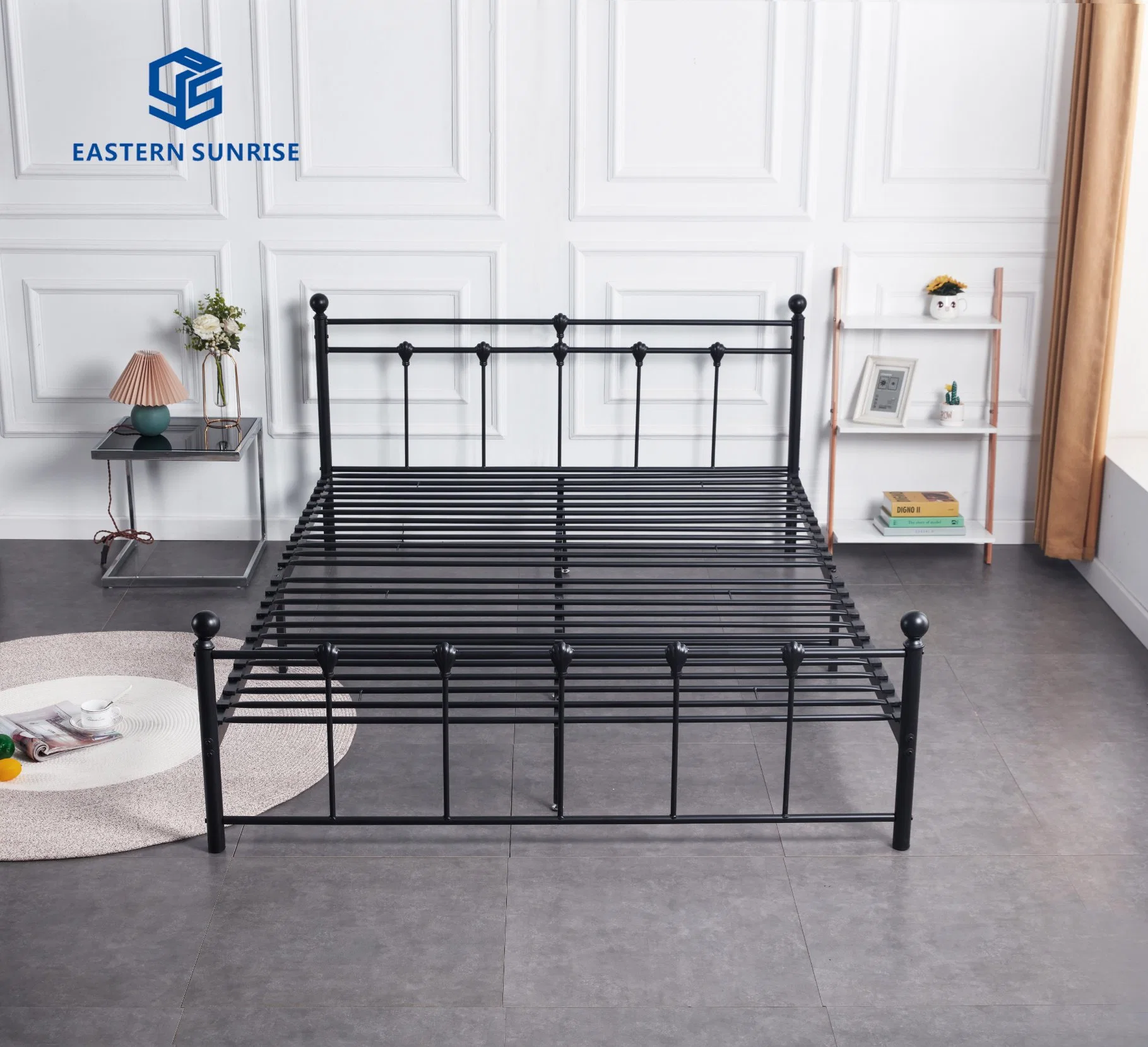 Factory Wholesale/Supplier Knock-Down Small Volume Iron Furniture Single Double Bed