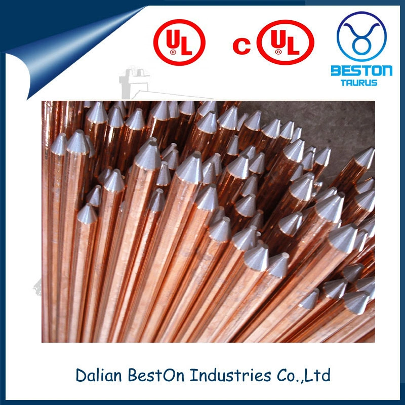 High quality/High cost performance Production UL Listed Solid Copper Bonded Earth Rod Ground Earthing Rod Price Copperweld Clad Steel Ground Rod for Earthing System Material UL 467