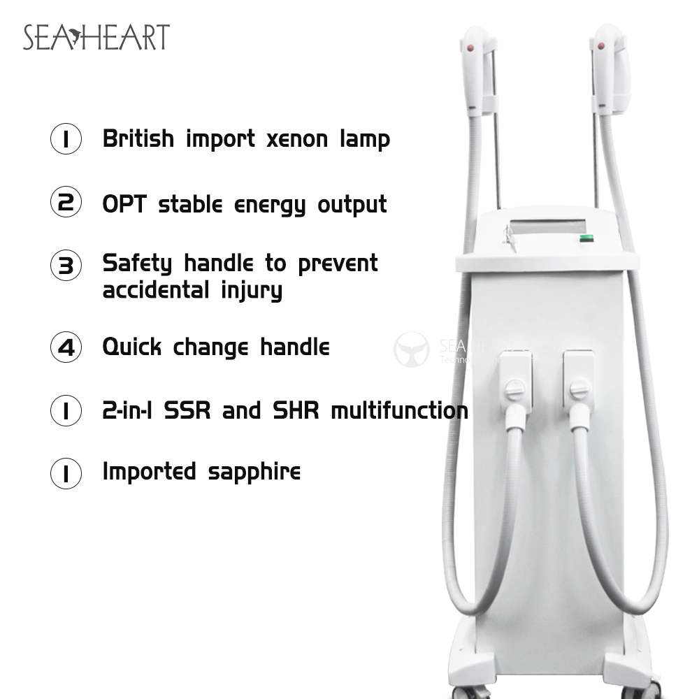 Sea Heart Nouvelle arrivée Machine de dépilation laser IPL à deux poignées