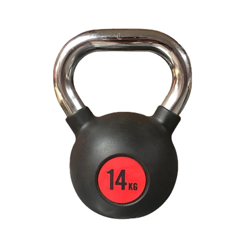 Gym Exercise Training Weight Lifting Manufacture Competitve Kettlebell Black Rubber Coated Kettlebell