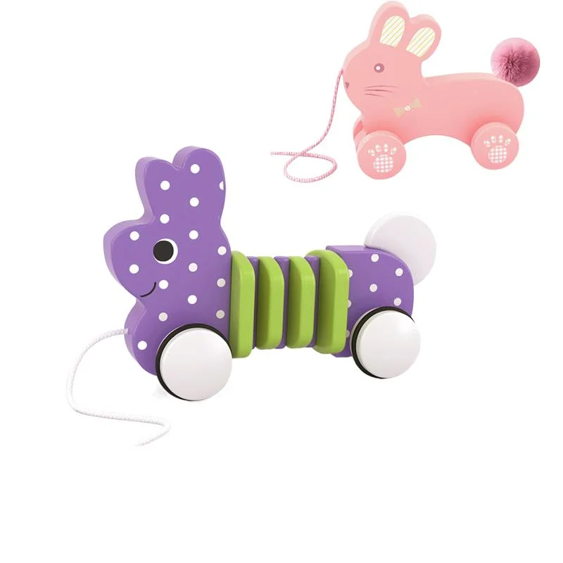 Kids Learning and Exploring Push & Pull Wooden Peppy Dog Toys