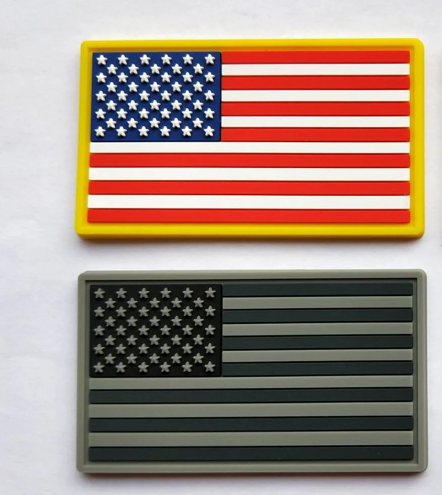 USA Custom Rubber Badge Patch Made Sewing Patch Designer Rubber Logo PVC Patches for Clothing Label