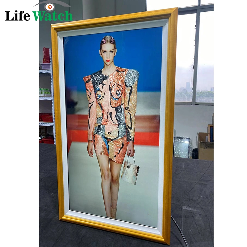 55-Inch Free Stand Vertical Display LCD Digital Signage Screen Advertising Player Ad Player with Customize Wooden Frame Material