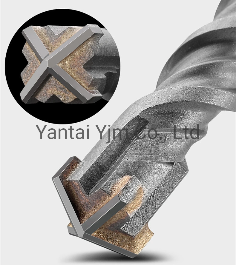 Universal 40CRV Square or Round Shank Percussion Drill Bits, Electric Hammer Drill Bits, Carbide Tipped, Masonry Drill Bit for Percussion, Concrete and Block