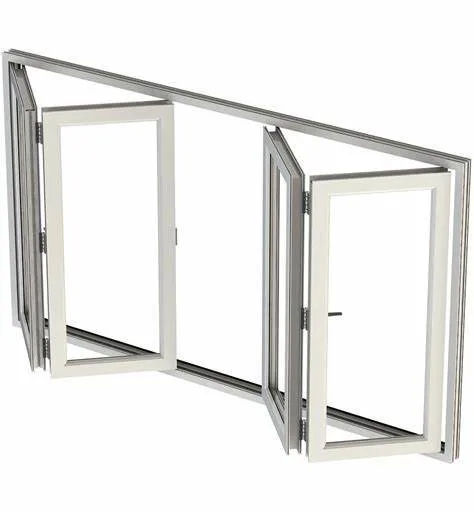 Hurricane Impact Accordion Aluminum Double Tempered Glass Bifold Window Folding Windows