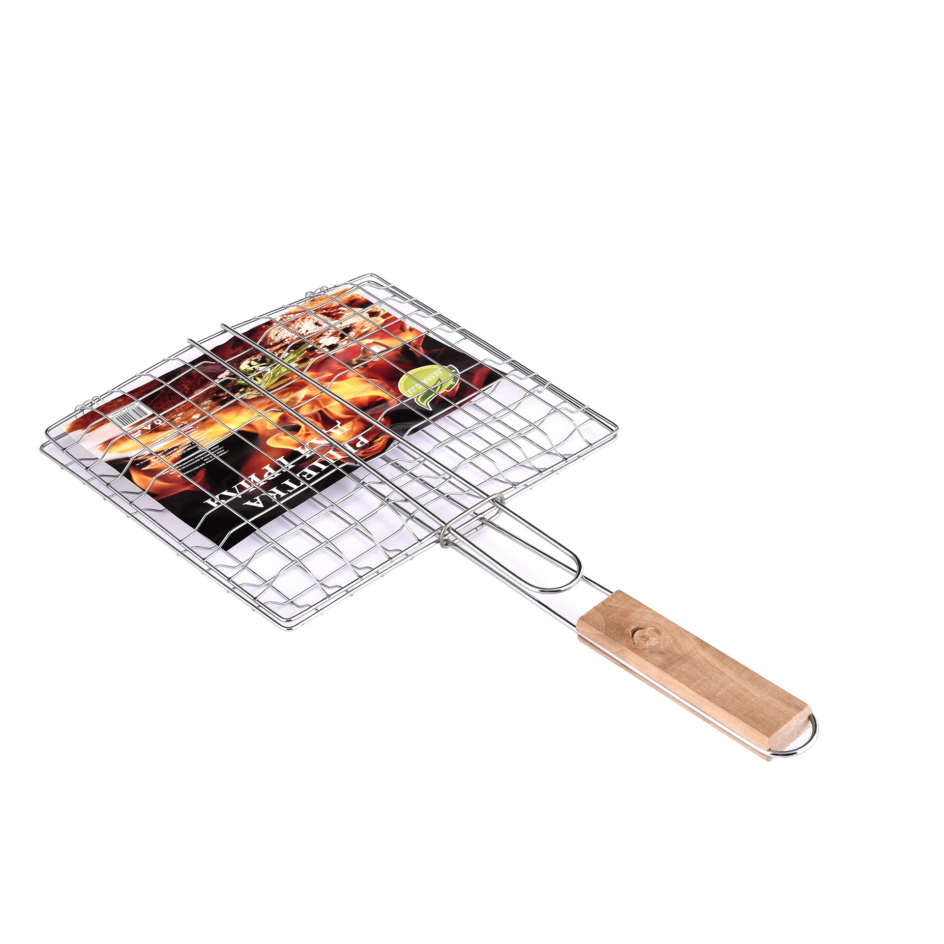 Plated Steel Hamburg Grilled Fish Clip Barbecue Grill Wire Mesh Net BBQ Tool for Outdoor Camping Picnic