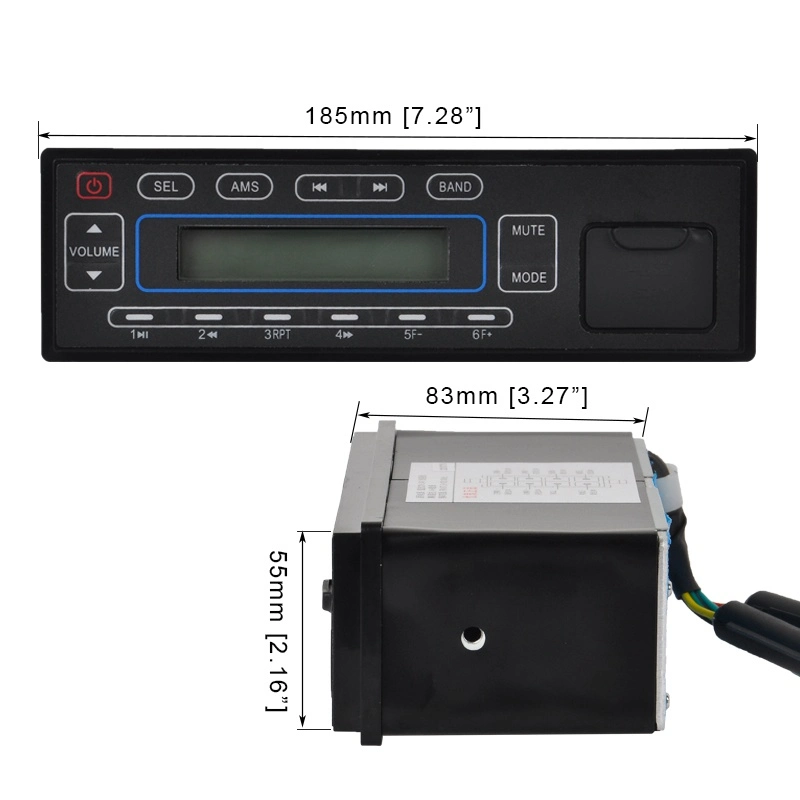 12V 24V Bluetooth Excavator FM Bt Radio for Heavy Duty