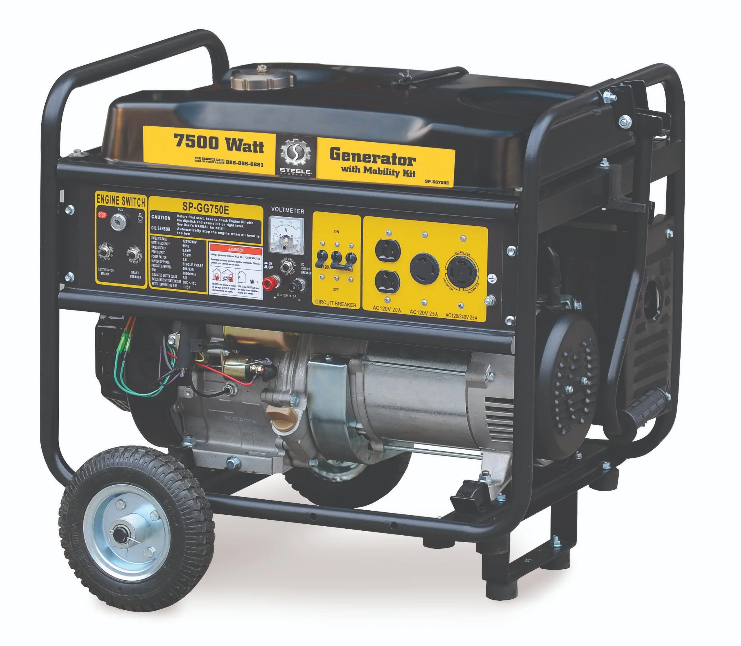 4 Stroke Dual Triple Fuel Portable Generator 12000 Watt Gas or Propane Gasoline Powered Electric Start 110V 220V with Co Alert