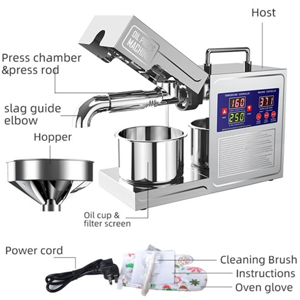 Familia uso en el hogar Mini Sésamo automático pequeño de soja de palma de cacahuete Aceite de girasol de oliva Expeller Extractor prensado Extracción elaboración Prensa Máquina