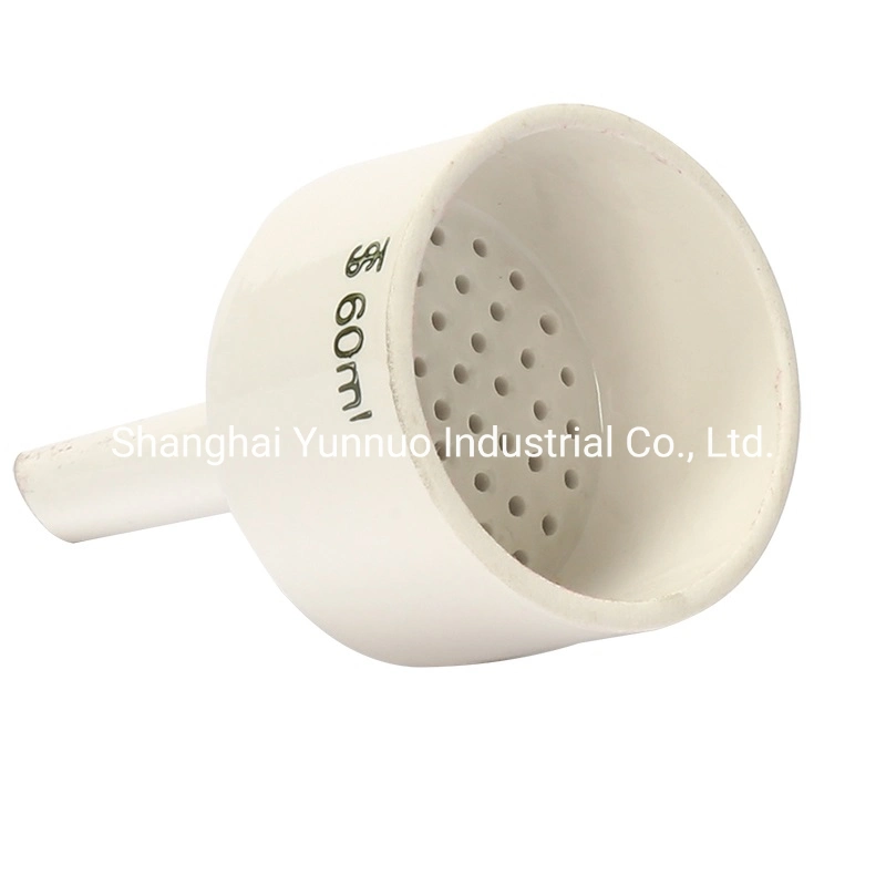 White Porcelain Ceramic Buchner Funnel with Fixed Perforated Plates