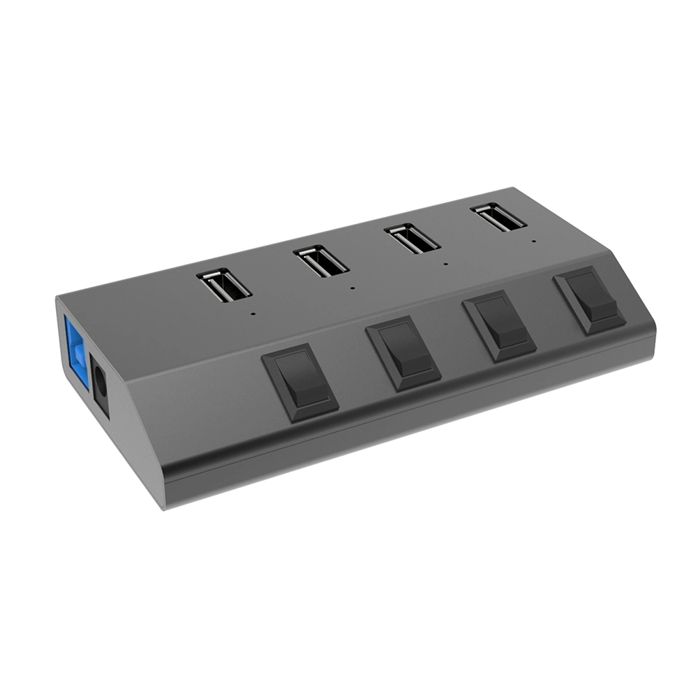 Uh3049 Superspeed USB3.0 4 Port Aluminum Hub with Fast Charging