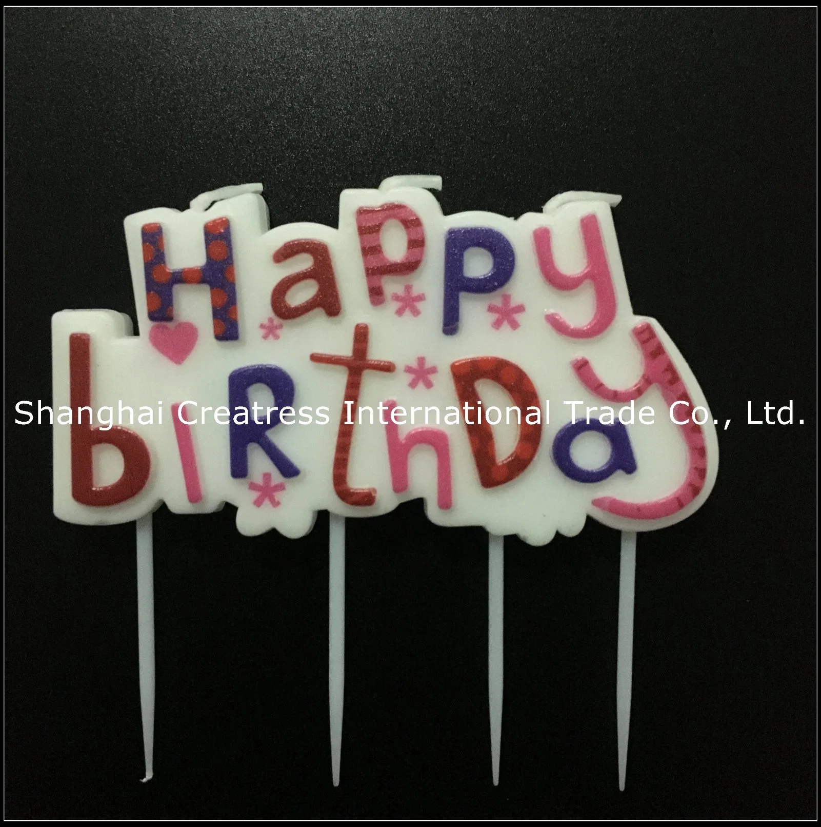 World Best Selling New Silver Pure Paraffin Wholesale/Supplier Factory Art Letter Happy Birthday Candle