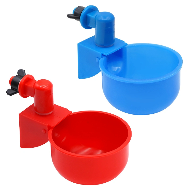 Farm Equipment Blue Red Chicken Water Drinkers with Black Screw Poultry Automatic Chicken Drinkers