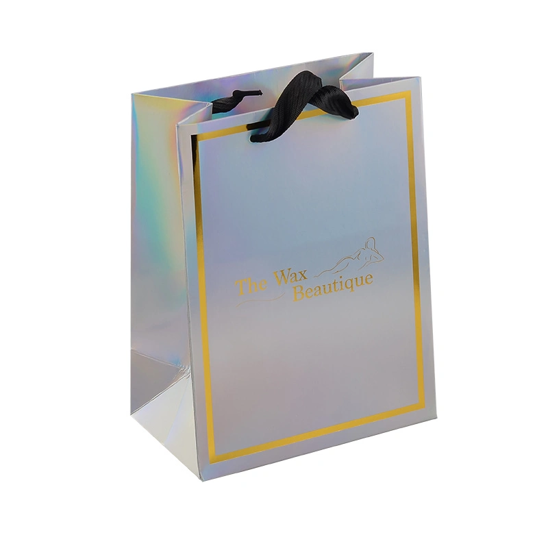 Customized Holography Recycled Beauty Skin Care Cosmetic Apparel Shopping Paper Bags Luxury