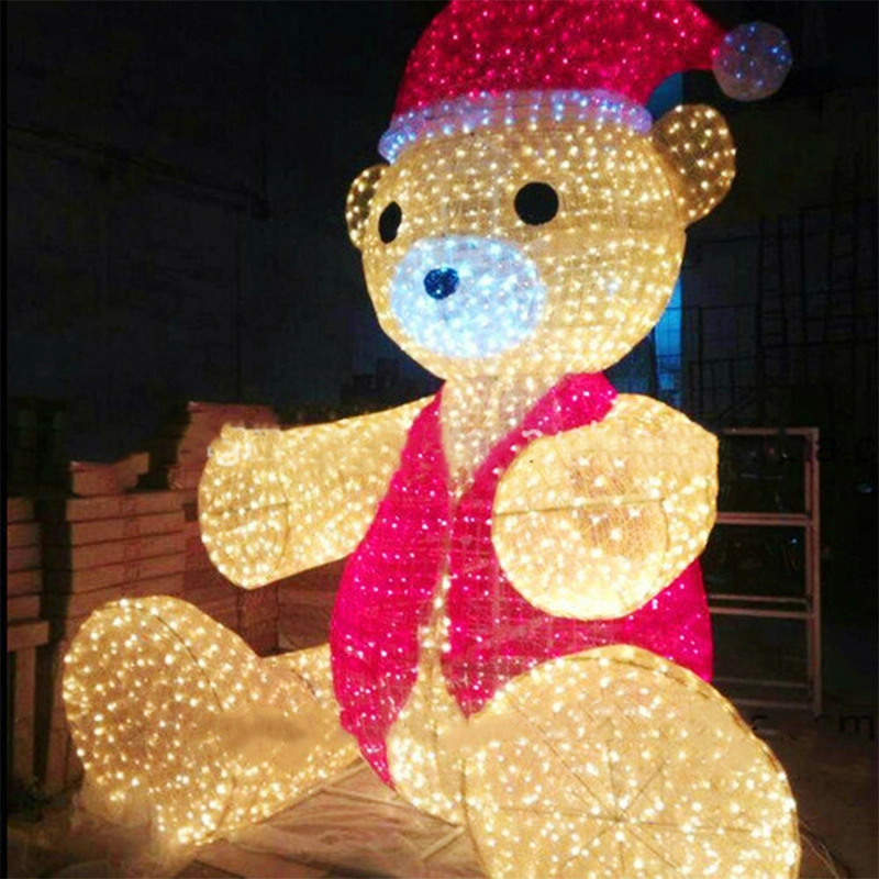 Hot Selling Christmas Lighted Teddy Bear for Outdoor Decoration