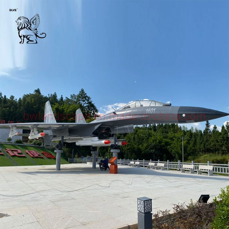 Personalizar la decoración al aire libre grandes aviones de metal de arte moderno avión de la escultura estatua modelo