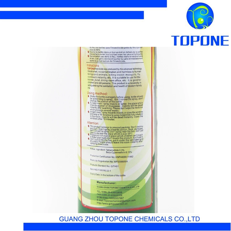 Аэрозоль для инсектицидов Topone OEM Pesticide Chemical Insect Killer Pest Control Insecicide Spray