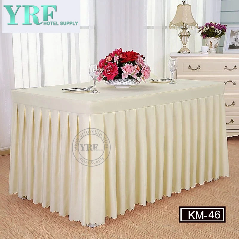 Banquet Hotel Silver Organza Table Skirt Different Styles of Tablecloth