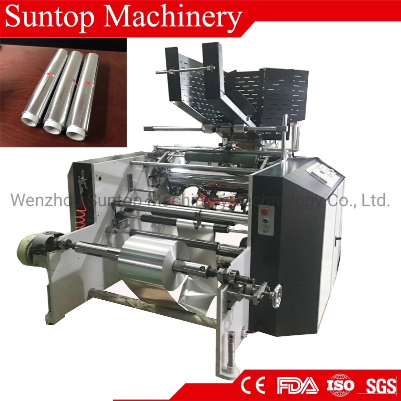 2020 New Model Fully Automatic Aluminum Foil Roll Rewinder Rewinding Machinery