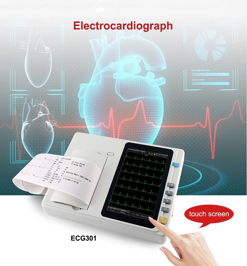 Rendimiento de alta calidad/alto costo de Canal 6 de 12 derivaciones del ECG portátil EKG lleva el precio de la máquina
