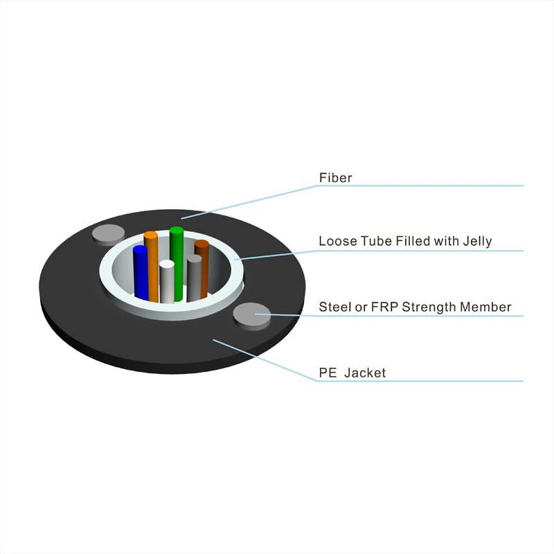 Gyfxy Outdoor Fiber Optical Cable 2~12 Core FTTX Multi Mode Arial Communication Cable