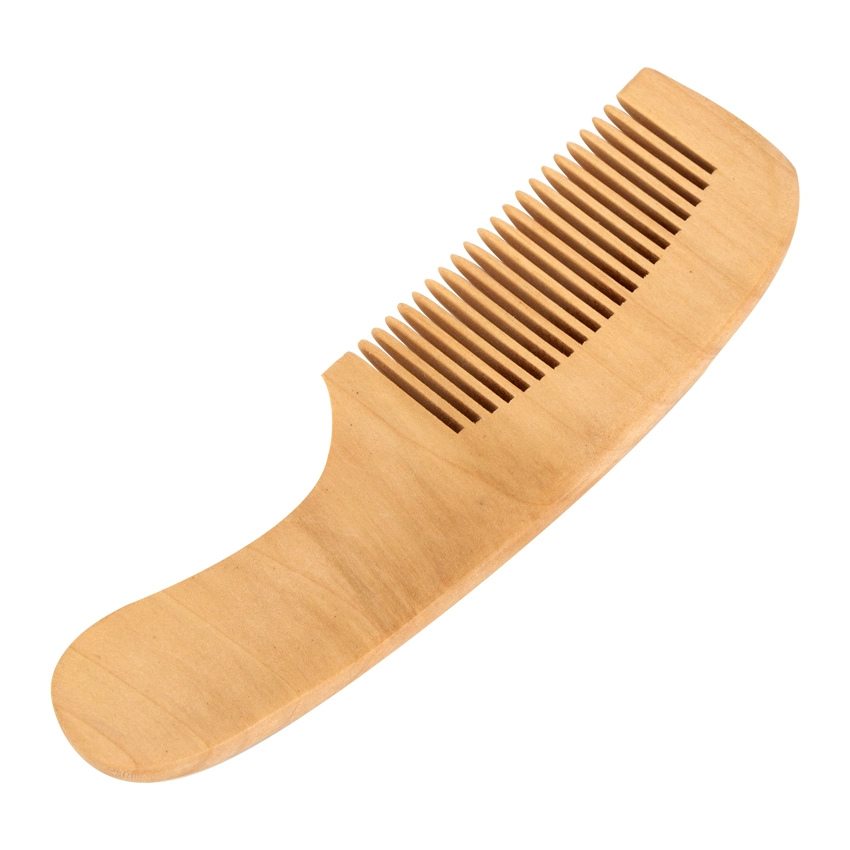 Custom Logo Wide Tooth Wooden Hair Comb with Engrave Logo