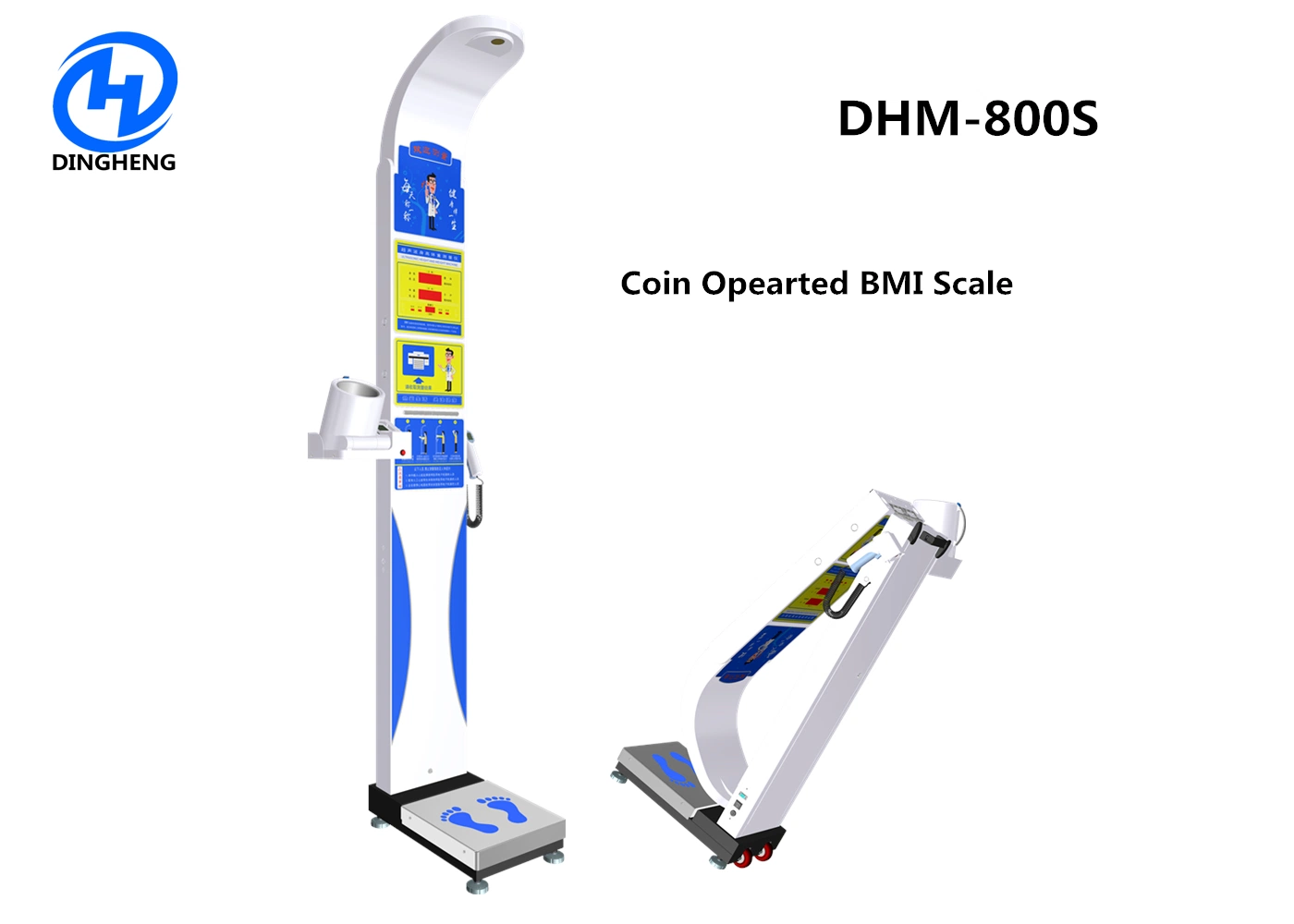 Dhm-800s BMI Coin Ultrasonic Medical Height and Weight Printable Scale