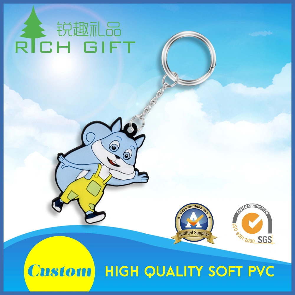 Customized Animal/Fruit Shape Soft PVC Keychain for Wholesale