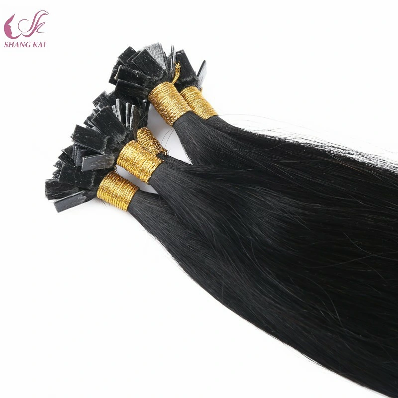 2020 Hot Sale Human Virgin Brazilian Keratin Flat Tip Hair Extensions