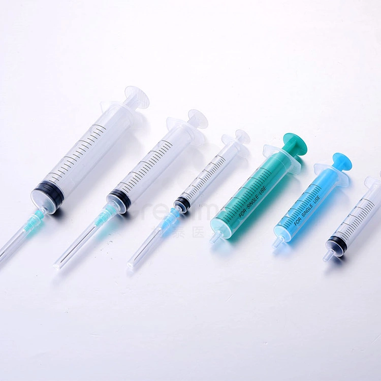 Medical Disposable Plastic 1ml 3ml 5ml 10ml 20ml 50ml Luer Lock Syringe with Needle for Hospital Use