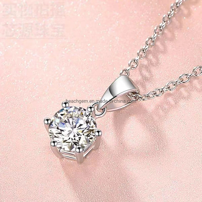 Moissanite 1carat Gemstone in Sterling Silver Jewelry Pendant P8210