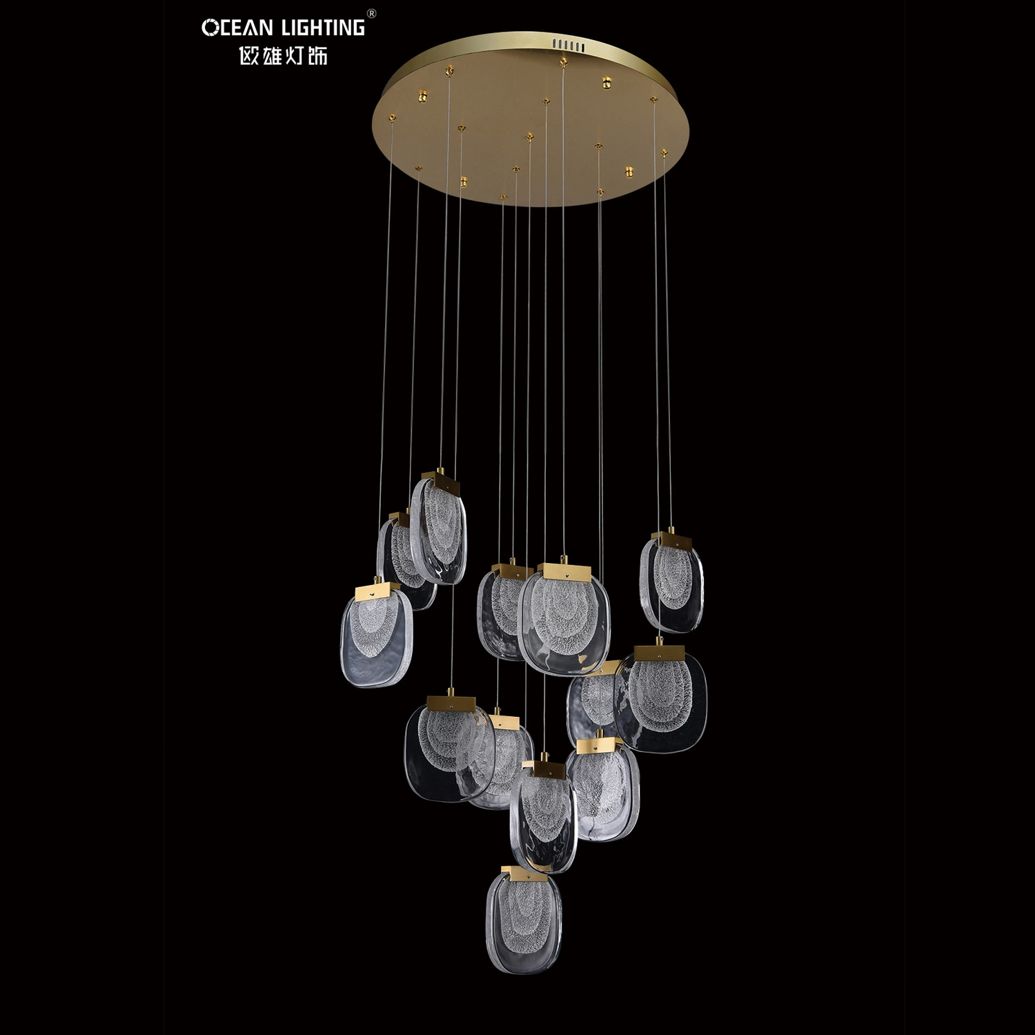 Golden Warm Lighting 3000K Metal 5*3W Crystal Chandelier Lighting